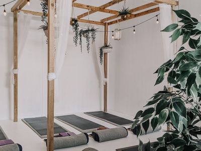 Soft shadows on a minimalist yoga setup